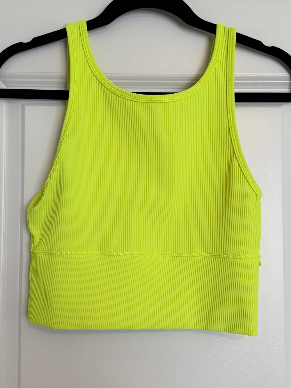 lululemon athletica Neon Lime Ribbed Crop Tank Reversible - Women